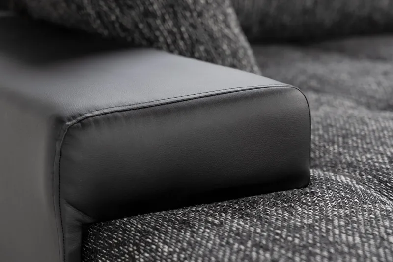 Cillo U-Sovesofa Vendbar Kunstlæder - Sort/Mørkegrå - Møbler - Sofaer - Lædersofaer