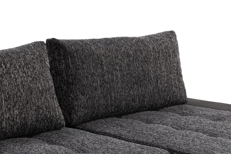 Cillo U-Sovesofa Vendbar Kunstlæder - Sort/Mørkegrå - Møbler - Sofaer - Lædersofaer