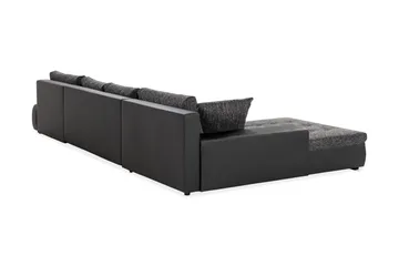 Cillo U-Sovesofa Vendbar Kunstlæder - Sort/Mørkegrå - Møbler - Sofaer - Lædersofaer