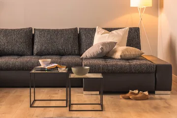 Cillo U-Sovesofa Vendbar Kunstlæder - Sort/Mørkegrå - Møbler - Sofaer - Lædersofaer