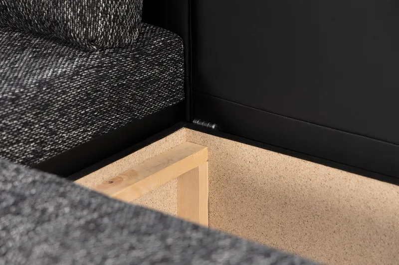 Cillo U-Sovesofa Vendbar Kunstlæder - Sort/Mørkegrå - Møbler - Sofaer - Lædersofaer