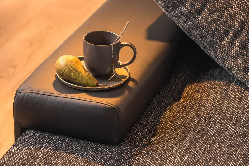 Cillo U-Sovesofa Vendbar Kunstlæder - Sort/Mørkegrå - Møbler - Sofaer - Lædersofaer