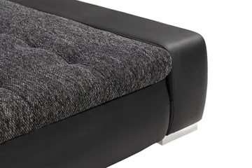 Cillo U-Sovesofa Vendbar Kunstlæder - Sort/Mørkegrå - Møbler - Sofaer - Lædersofaer