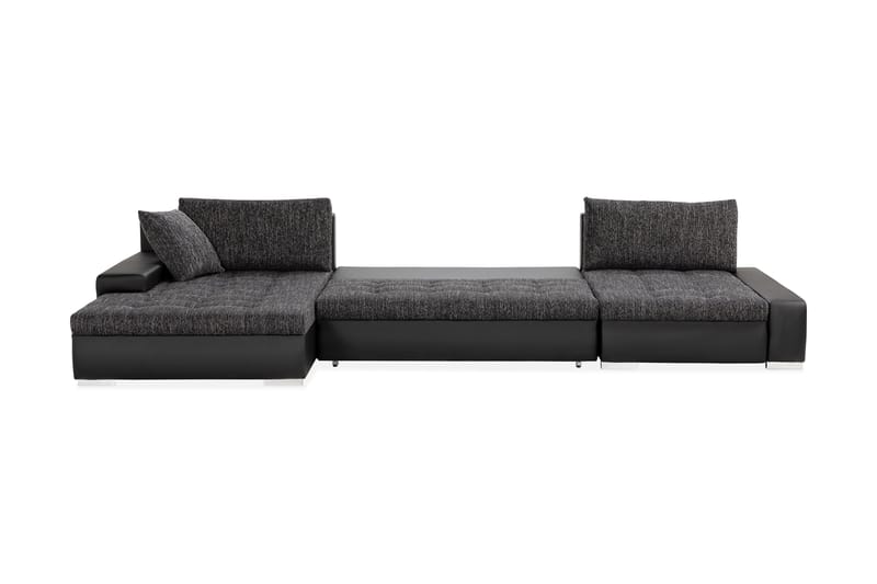 Cillo U-Sovesofa Vendbar Kunstlæder - Sort/Mørkegrå - Møbler - Sofaer - Lædersofaer