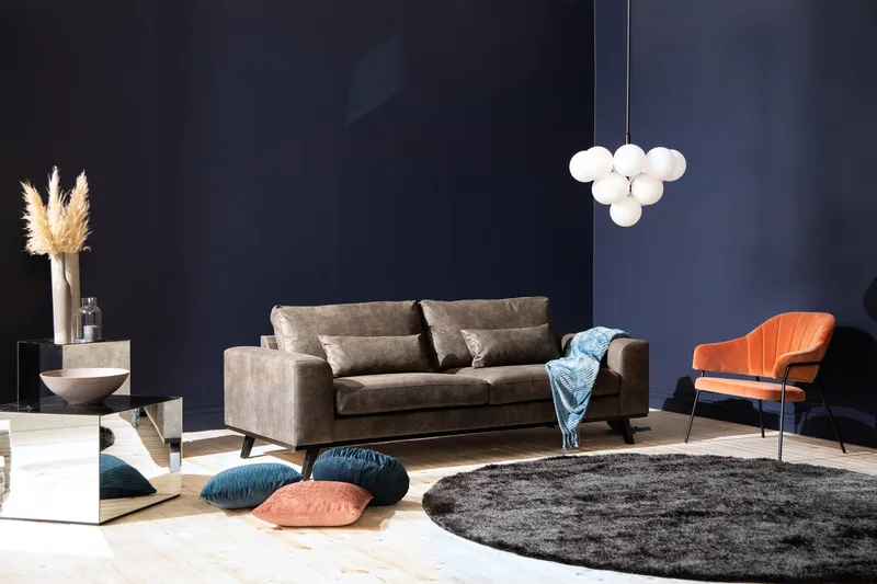 Copenhagen 3-personers Sofa i Kunstlæder - Mørkegrå - Møbler - Sofaer - Lædersofaer