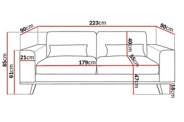 Copenhagen 3-personers Sofa i Kunstlæder - Mørkegrå - Møbler - Sofaer - Lædersofaer