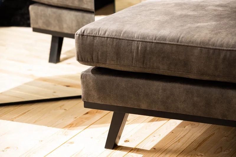 Copenhagen 4-personers Venstrevendt L-formet Divansofa i Kunstlæder - Mørkegrå - Møbler - Sofaer - Lædersofaer