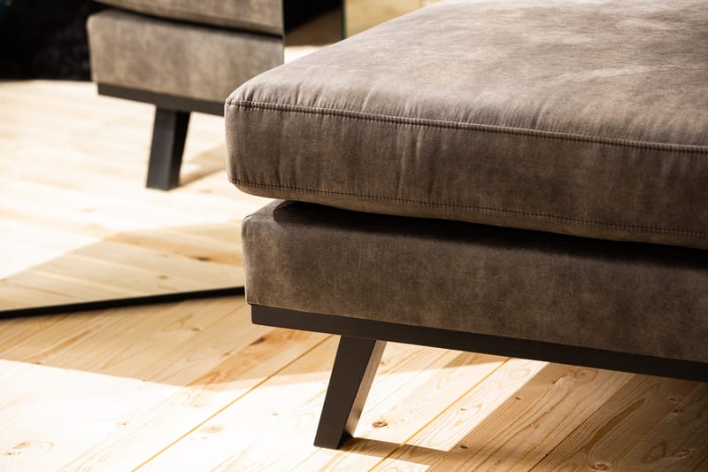 Copenhagen 4-personers Venstrevendt L-formet Divansofa i Kunstlæder - Mørkegrå - Møbler - Sofaer - Lædersofaer