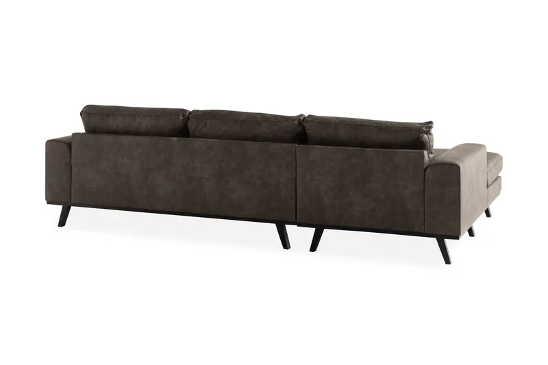 Copenhagen 4-personers Venstrevendt L-formet Divansofa i Kunstlæder - Mørkegrå - Møbler - Sofaer - Lædersofaer