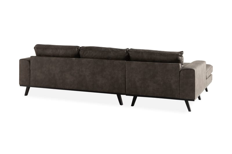 Copenhagen 4-personers Venstrevendt L-formet Divansofa i Kunstlæder - Mørkegrå - Møbler - Sofaer - Lædersofaer