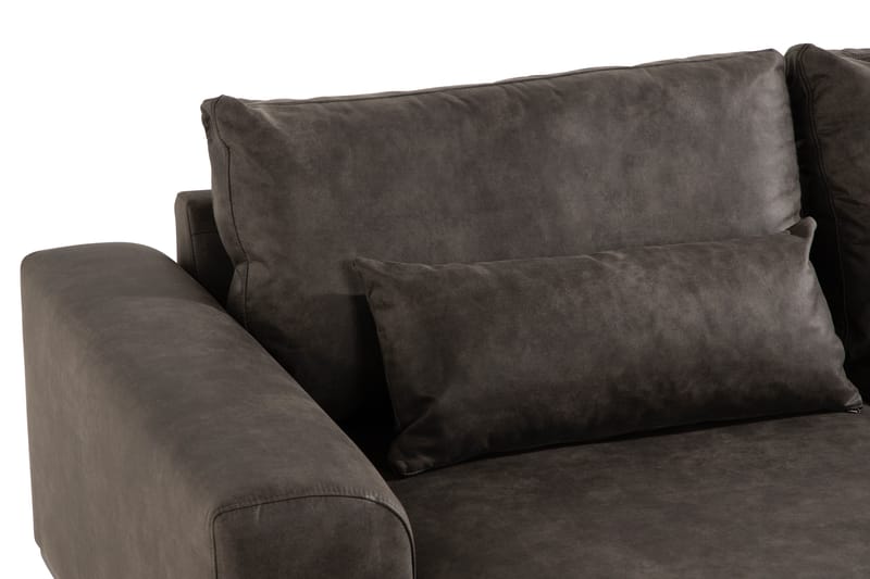 Copenhagen 4-personers Venstrevendt L-formet Divansofa i Kunstlæder - Mørkegrå - Møbler - Sofaer - Lædersofaer