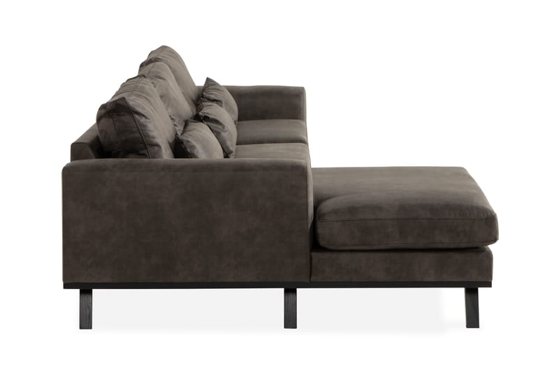 Copenhagen 4-personers Venstrevendt L-formet Divansofa i Kunstlæder - Mørkegrå - Møbler - Sofaer - Lædersofaer