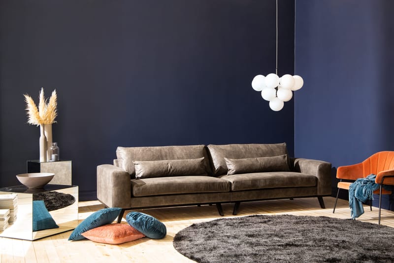 Copenhagen 4-personers Sofa i Kunstlæder - Mørkegrå - Møbler - Sofaer - Lædersofaer