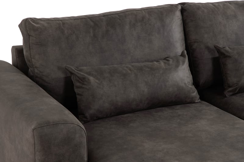 Copenhagen 5-personers Højrevendt U-formet Sofa med Divan og Chaiselong i Kunstlæder - Mørkegrå - Møbler - Sofaer - Lædersofaer