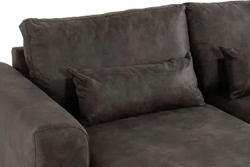 Copenhagen 5-personers Højrevendt U-formet Sofa med Divan og Chaiselong i Kunstlæder - Mørkegrå - Møbler - Sofaer - Lædersofaer
