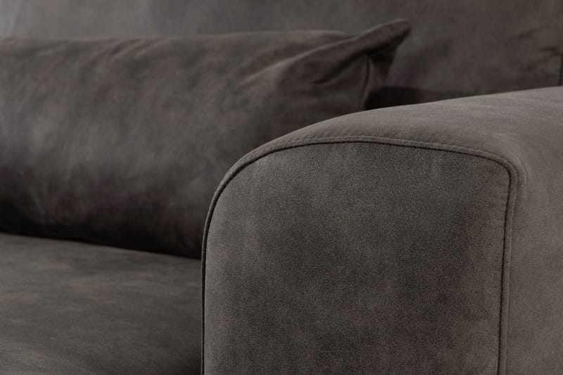 Copenhagen 5-personers Venstrevendt U-formet Sofa med Divan og Chaiselong i Kunstlæder - Mørkegrå - Møbler - Sofaer - Lædersofaer