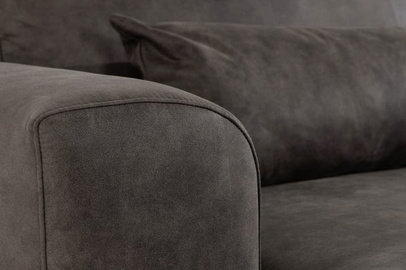 Copenhagen 5-personers Højrevendt U-formet Sofa med Divan og Chaiselong i Kunstlæder - Mørkegrå - Møbler - Sofaer - Lædersofaer