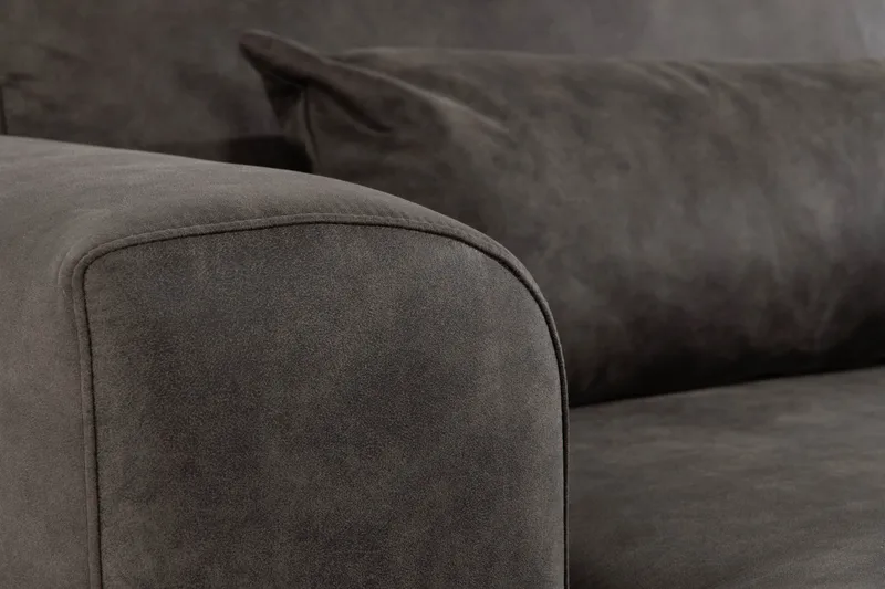 Copenhagen 5-personers Højrevendt U-formet Sofa med Divan og Chaiselong i Kunstlæder - Mørkegrå - Møbler - Sofaer - Lædersofaer