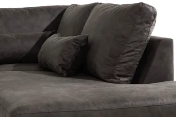 Copenhagen 5-personers Højrevendt U-formet Sofa med Divan og Chaiselong i Kunstlæder - Mørkegrå - Møbler - Sofaer - Lædersofaer