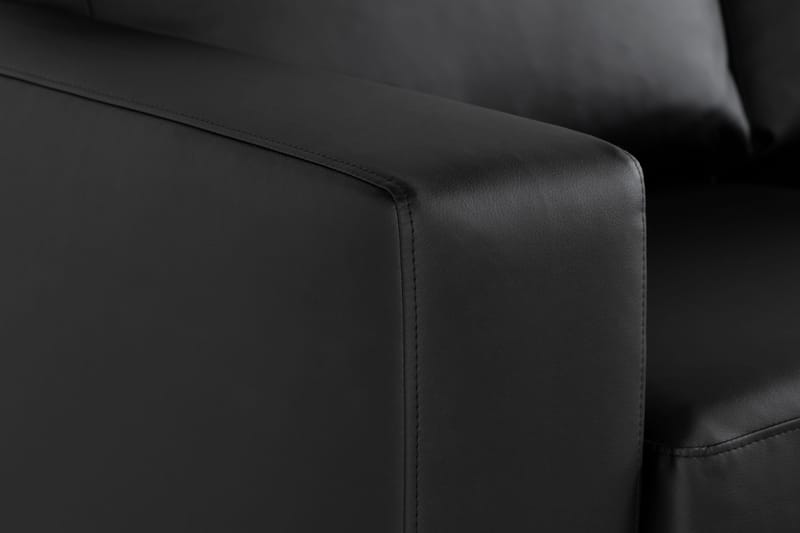 Crazy 7-personers Vendbar U-formet XX-Large Hjørnesofa med Divan i Kunstlæder - Sort - Møbler - Sofaer - Lædersofaer