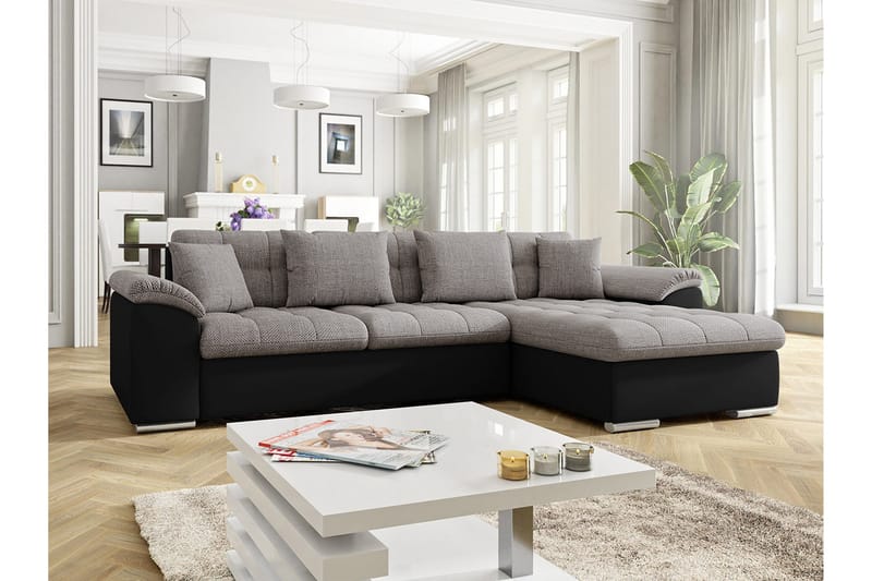 Diana Sovesofa med diva 280x160x76 cm - Sovesofaer - Sovesofa chaiselong - Lædersofaer