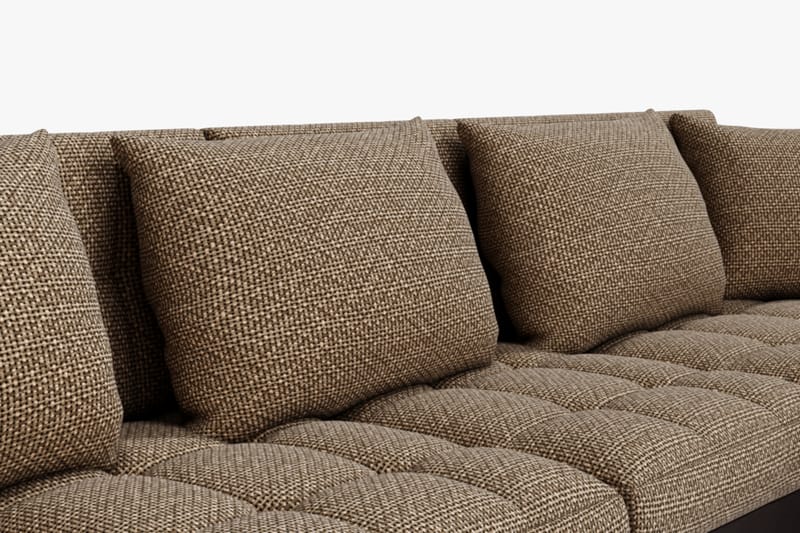 Dynir Hjørnesovesofa Chaiselong med Opbevaring Højre - Beige/Brun - Møbler - Sofaer - Lædersofaer