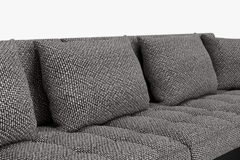 Dynir Stor Hjørnesovesofa Divan med Opbevaring Højre 350 cm - Sort/Grå - Møbler - Sofaer - Lædersofaer
