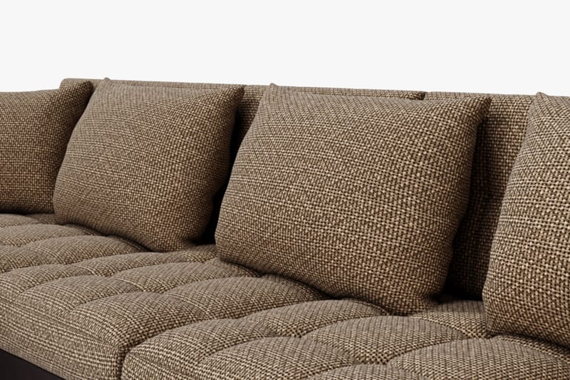 Dynir Stor Hjørnesovesofa Divan med Opbevaring Venstre 350 cm bred - Beige/Brun - Møbler - Sofaer - Lædersofaer