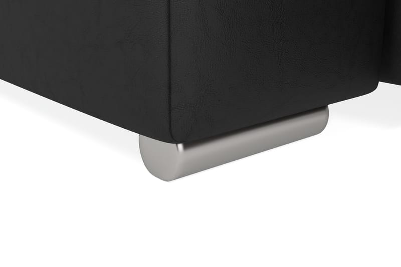 Dynir Stor Hjørnesovesofa Divan med Opbevaring Venstre - Grå/Sort - Møbler - Sofaer - Lædersofaer