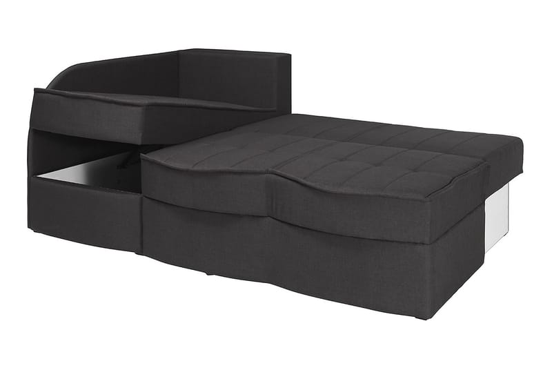 Frestelsens Hjørnesovesofa 203x143x79 cm - Sort - Møbler - Sofaer - Lædersofaer
