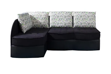 Frestelsens Hjørnesovesofa 203x143x79 cm - Sort - Møbler - Sofaer - Lædersofaer