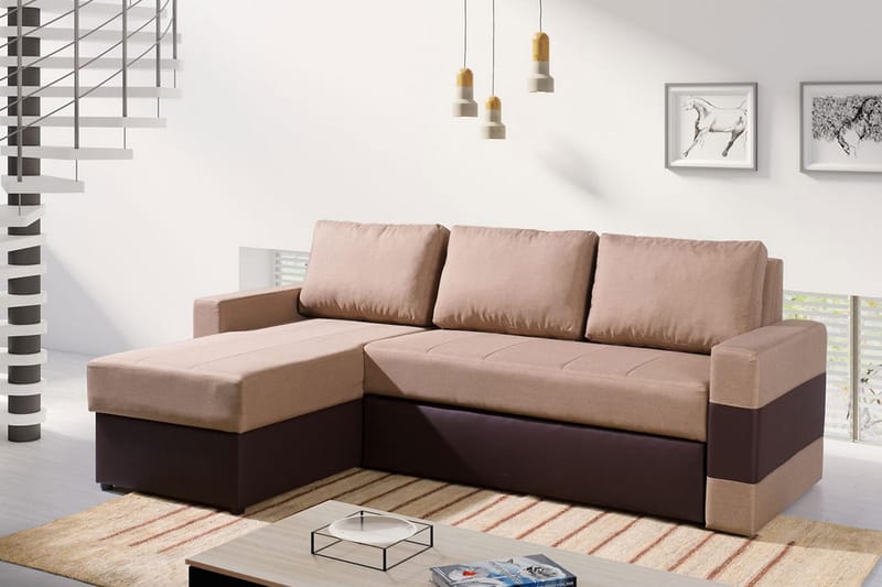 Gordia Sovesofa med diva 234x82x156 cm - Møbler - Sofaer - Lædersofaer