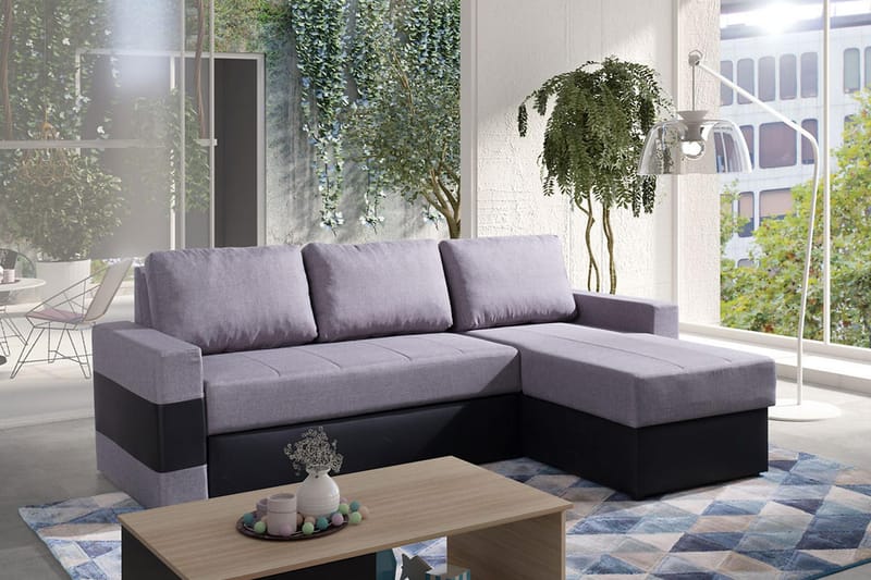 Gordia Sovesofa med diva 234x82x156 cm - Møbler - Sofaer - Lædersofaer