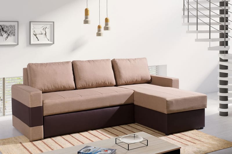 Gordia Sovesofa med diva 234x82x156 cm - Møbler - Sofaer - Lædersofaer