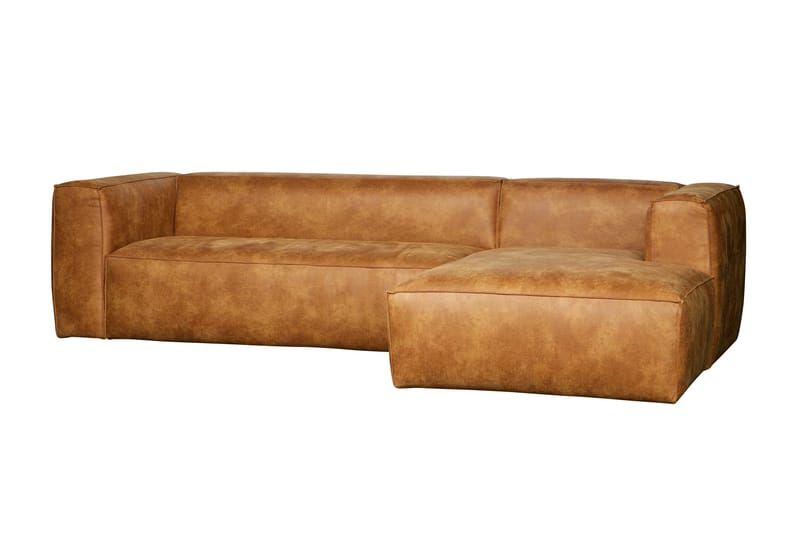 Harlow Divan sofa Højre Ægte læder - Cognac - Sofa med chaiselong - Lædersofaer