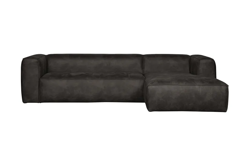 Harlow Divan sofa Højre Ægte læder, Sort