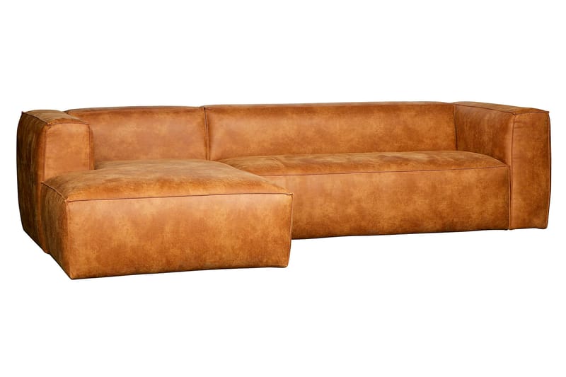 Harlow Divan sofa Venstre Ægte læder - Cognac - Sofa med chaiselong - Lædersofaer