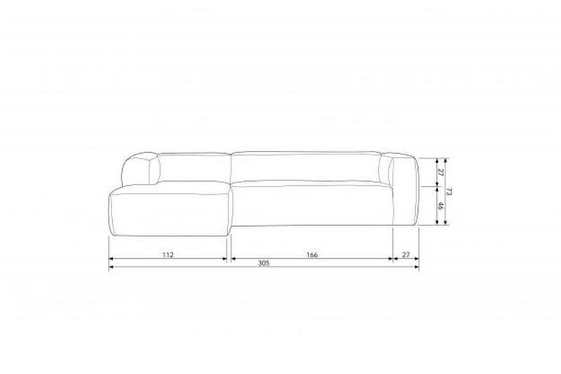 Harlow Divan sofa Venstre Ægte læder - Cognac - Møbler - Sofaer - Lædersofaer