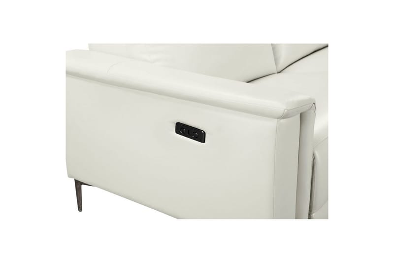 Hjørnesofa 3-personers Lund Creme, PU, Højre elektrisk liggestol - Creme, PU, Højre elektrisk liggestol - Møbler - Sofaer - Lædersofaer