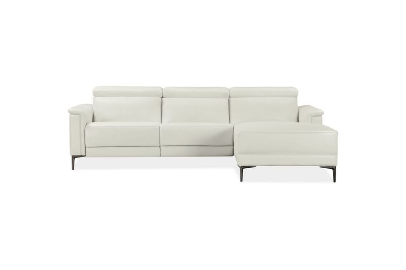 Hjørnesofa 3-personers Lund Creme, PU, Højre elektrisk liggestol - Creme, PU, Højre elektrisk liggestol - Møbler - Sofaer - Lædersofaer