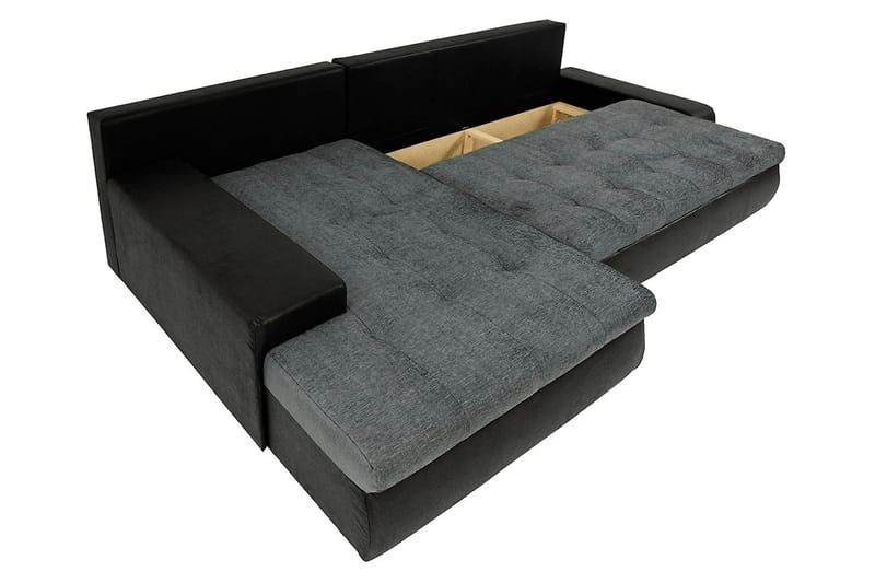 Irja Chaiselong Sovesofa 4-pers Vendbar - Sort - Møbler - Sofaer - Lædersofaer