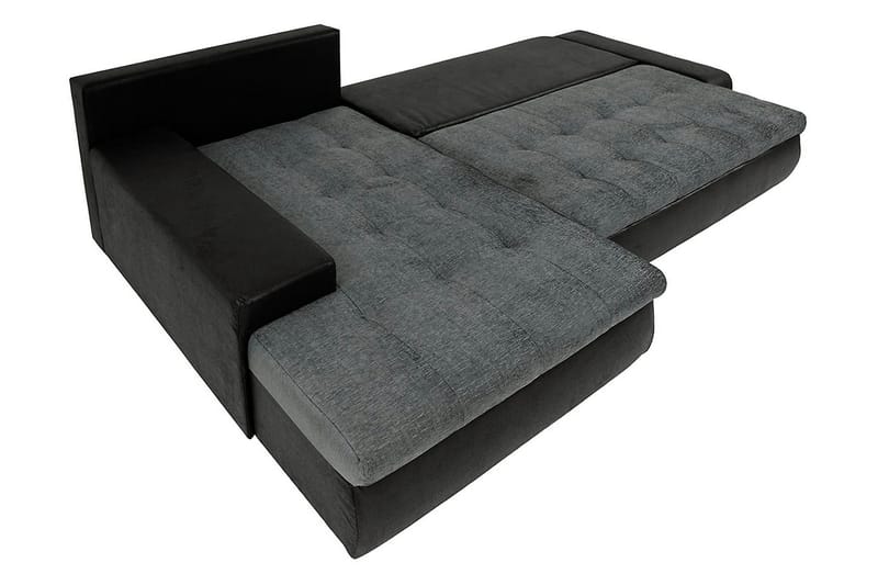 Irja Chaiselong Sovesofa 4-pers Vendbar - Sort - Møbler - Sofaer - Lædersofaer