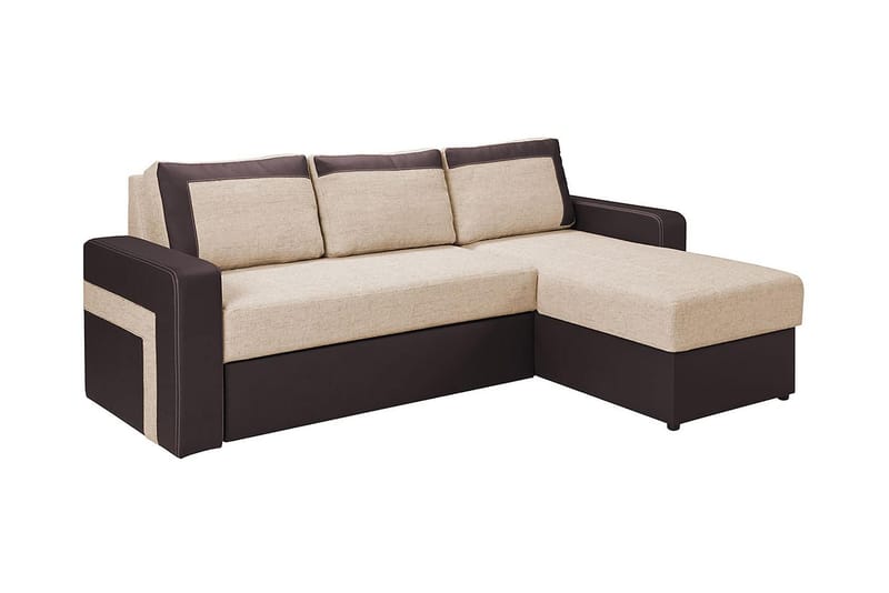 Kold Sovesofa med diva 234x156x82 cm - Sovesofaer - Sovesofa chaiselong - Lædersofaer