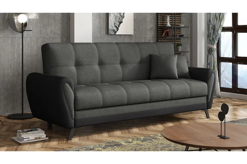 Laterse 3-Pers. Sofa - Grå/Sort - Møbler - Sofaer - Sovesofaer - 3 personers sovesofa