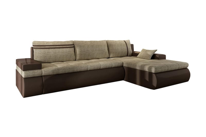 Lavona Chaiselongsovesofa Højre - Beige/Grå - Møbler - Sofaer - Lædersofaer