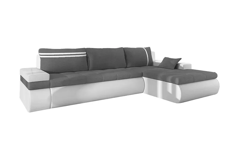 Lavona Chaiselongsovesofa Højre, Grå/Hvid