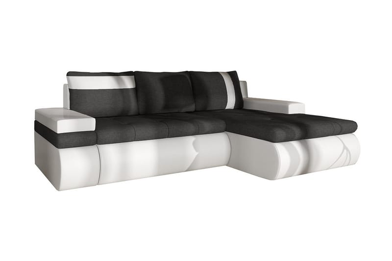 Lavona Chaiselongsovesofa Mini Højre - Mørkegrå/Hvid - Møbler - Sofaer - Lædersofaer