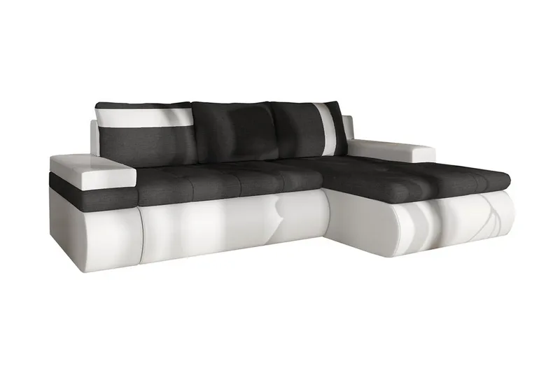 Lavona Chaiselongsovesofa Mini Højre, Mørkegrå/Hvid