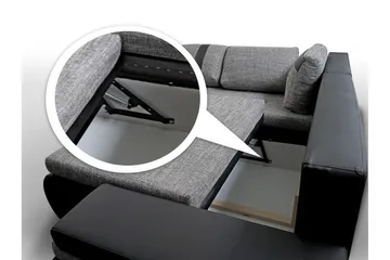 Lavona Chaiselongsovesofa Mini Højre - Sort/Grå - Møbler - Sofaer - Sovesofaer - Sovesofa chaiselong