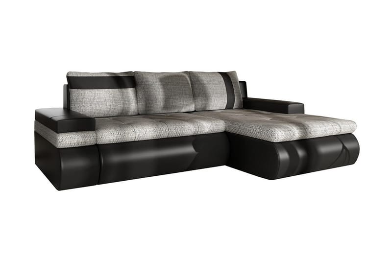 Lavona Chaiselongsovesofa Mini Højre - Sort/Grå - Møbler - Sofaer - Lædersofaer